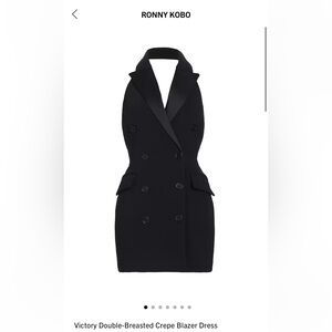Ronny Kobo Victory Double-Breasted Crepe Blazer Dress